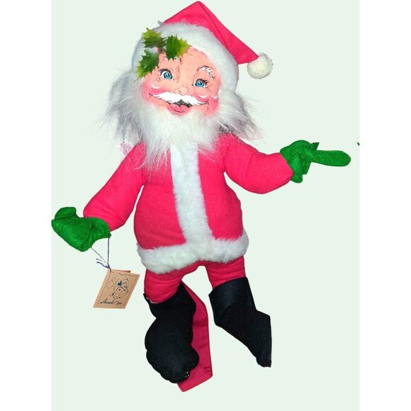 HUGE Vintage Annalee Christmas Santa & Mouse Plush Figurines 18" & 14" Handcraft - Picture 2 of 16